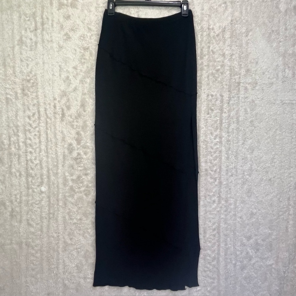 Princess Poly Long Tiered Black Knit Skirt Sz 6 Indie Sleeze Festival Grunge